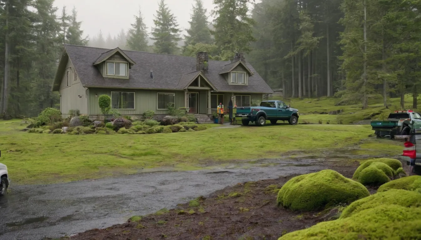 Homeowner in Port Orchard reviewing a septic service estimate with a local provider outside a wood-frame house